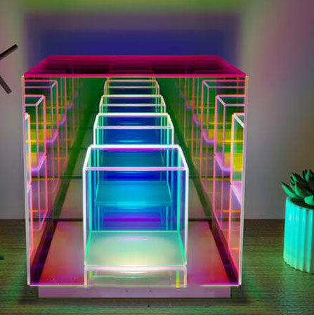 Frendorf | CubeLumin RGB LED Tischlampe | Modernes Design | Rubik’s Cube Optik | Farbwechsel | Deko-Licht