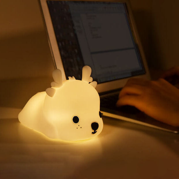 Kreative Reh-förmige Silikon LED USB Aufladbare Nachtlicht Tischlampe