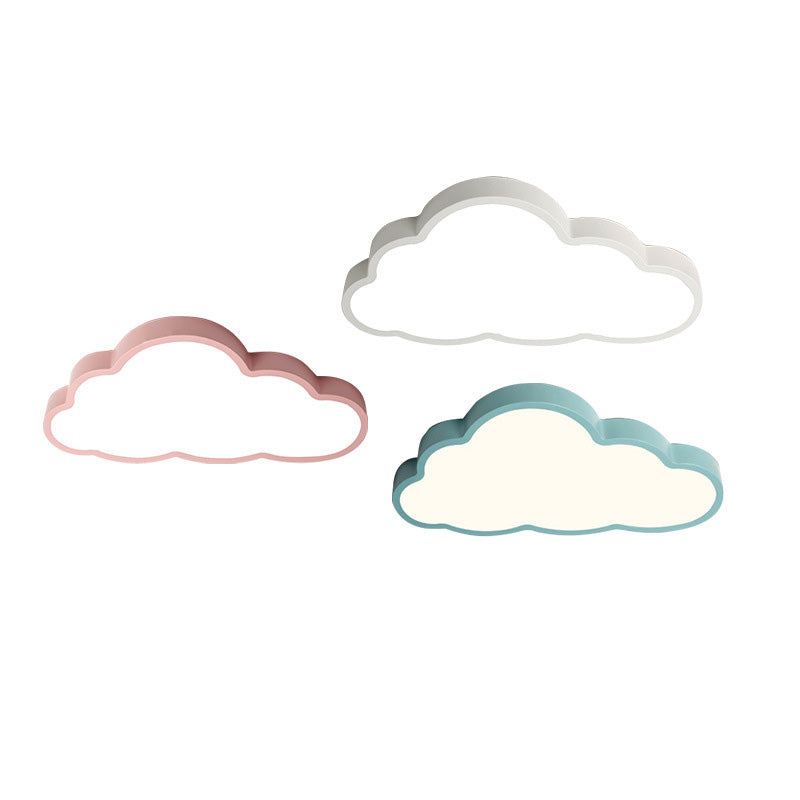 Zeitgenössische skandinavische Macaron Cartoon Eisen PVC Wolken Shade LED Deckenleuchte für das Wohnzimmer