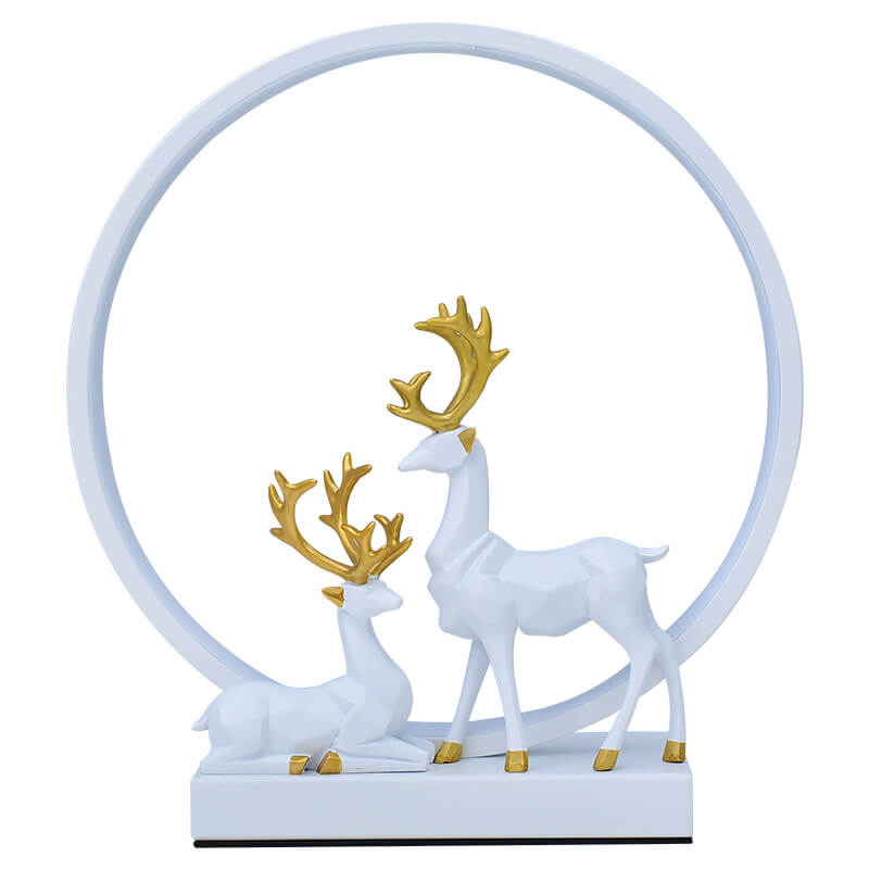 Frendorf | CircleLume USB LED Nachtlicht | Nordic Design | Tischlampe mit Hirschfigur | Warmweißes Licht & Dimmbar