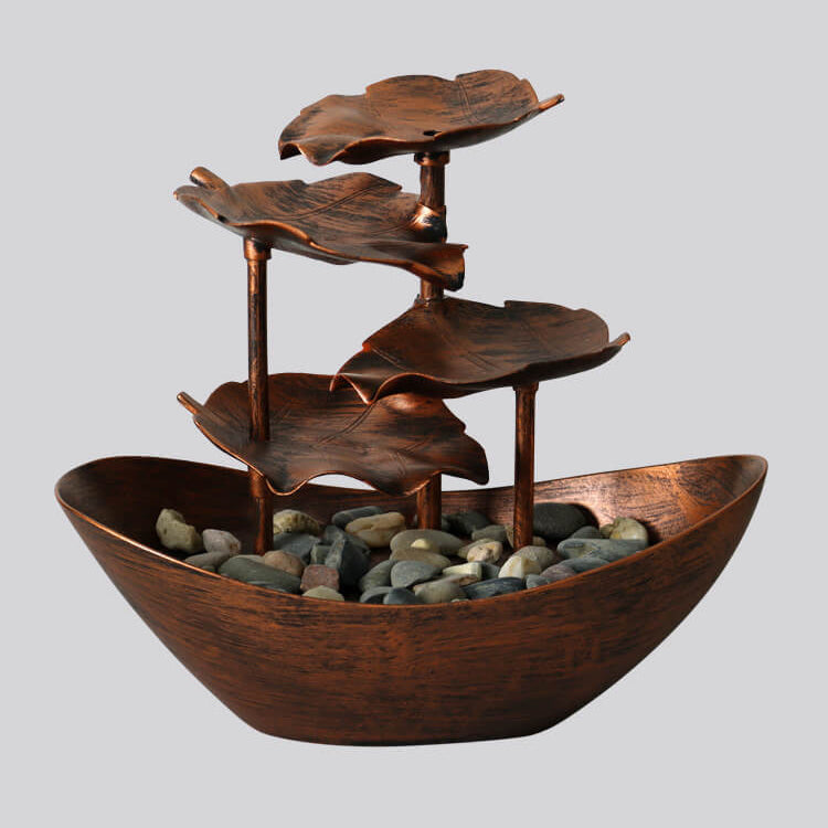 Frendorf | Aqualis Flow LED Tischbrunnen | Kreatives Lotusblatt-Design | Dekorative Lampe mit Wasserlauf