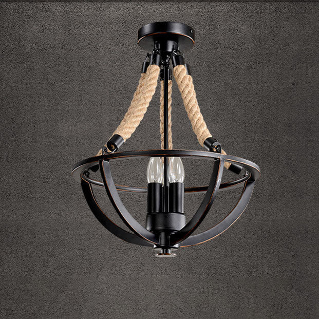 Industriel Eisen Schnur 3-Licht Insel Licht Kronleuchter