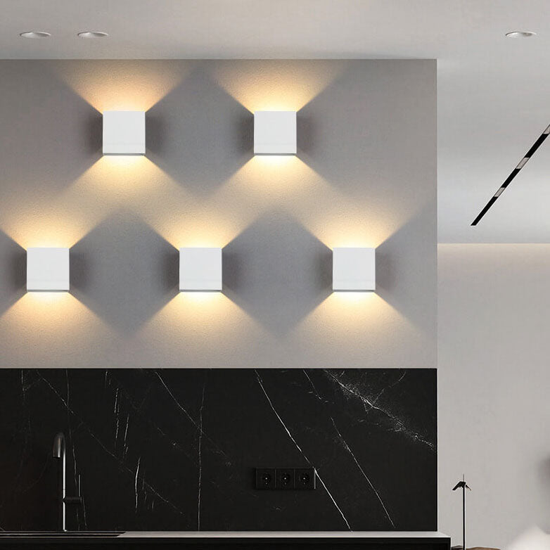 Moderne Minimalistische Quadratische Aluminium LED Wandleuchte