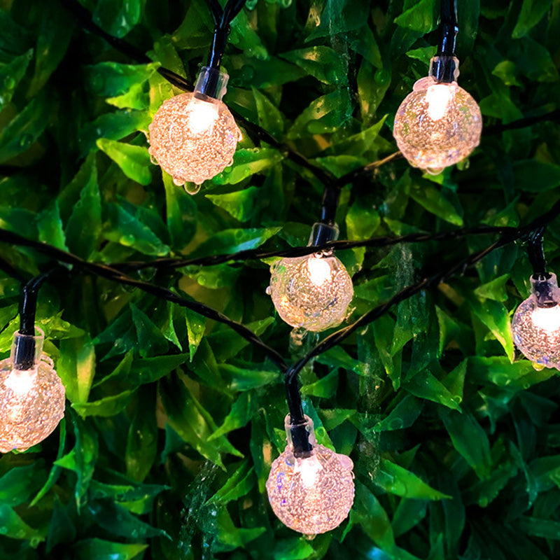 Frendorf | Moderne Art Deco wasserdicht Solar PVC Gummi Acryl Schnee Biene Ball Kristall Ball Tropfen LED Lichterkette Außenbeleuchtung für Garten