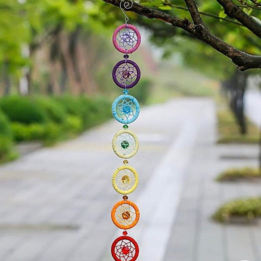 Frendorf Chakra Traumfänger Regenbogen Yoga Wandornament