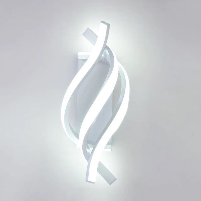 Modern Minimalist Spiral Linie Aluminium Acryl Silikon LED Wandleuchte Lampe Für Schlafzimmer
