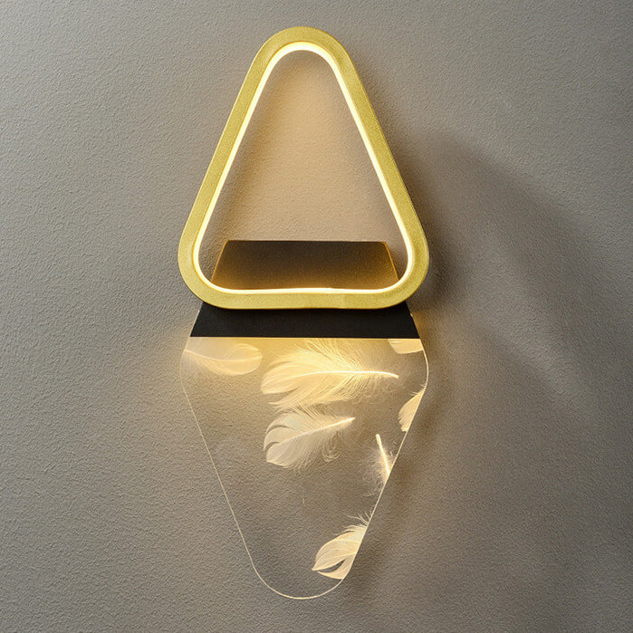 Leichte Luxuriöse Feder Effekt Acryl Geometrische LED Wand Sconce Lampe