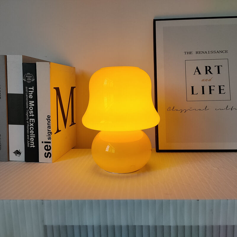 Frendorf | MushLume Glas Tischlampe | Französisches Design | Handgefertigt | Pilzform | Deko & Beleuchtung