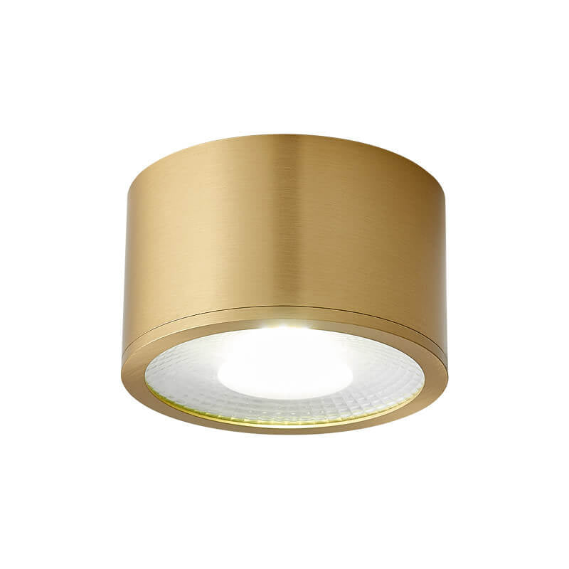 Frendorf | LumaBrass LED Deckenstrahler | Zylindrisches Design | Moderne Flush Mount Beleuchtung | Neutralweiß (4000K)