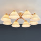 Frendorf | LumiPlea Nordic Holz Deckenleuchte | Plissee-Schirm | 3/6/8-Licht Halbrunde Deckenlampe
