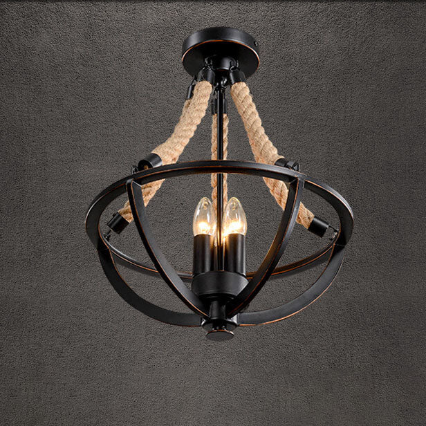 Industriel Eisen Schnur 3-Licht Insel Licht Kronleuchter