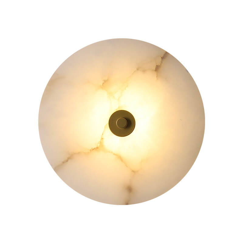 Frendorf | Marblios Runde LED Wandleuchte | Luxus-Marmor & Acryl-Design | Warmes Licht | Modern & Stilvoll für Wohnzimmer & Schlafzimmer
