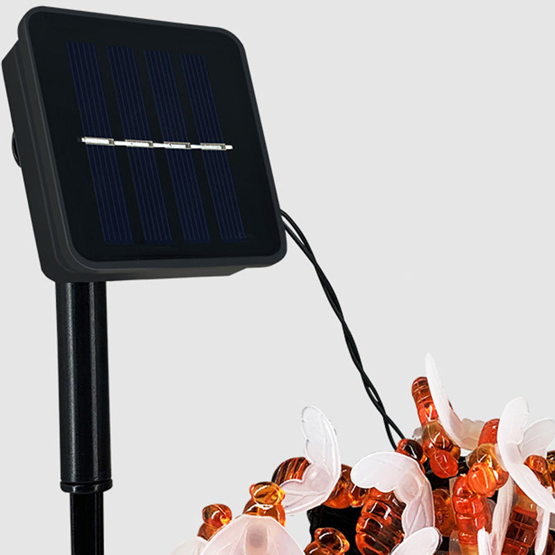 Frendorf | Moderne Art Deco wasserdicht Solar PVC Gummi Acryl Schnee Biene Ball Kristall Ball Tropfen LED Lichterkette Außenbeleuchtung für Garten