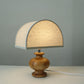 Frendorf | ZenSphere Japanische Vintage Tischlampe | Massivholz & Stoffschirm | Wabi-Sabi Design | 1-flammig | Deko für Zuhause