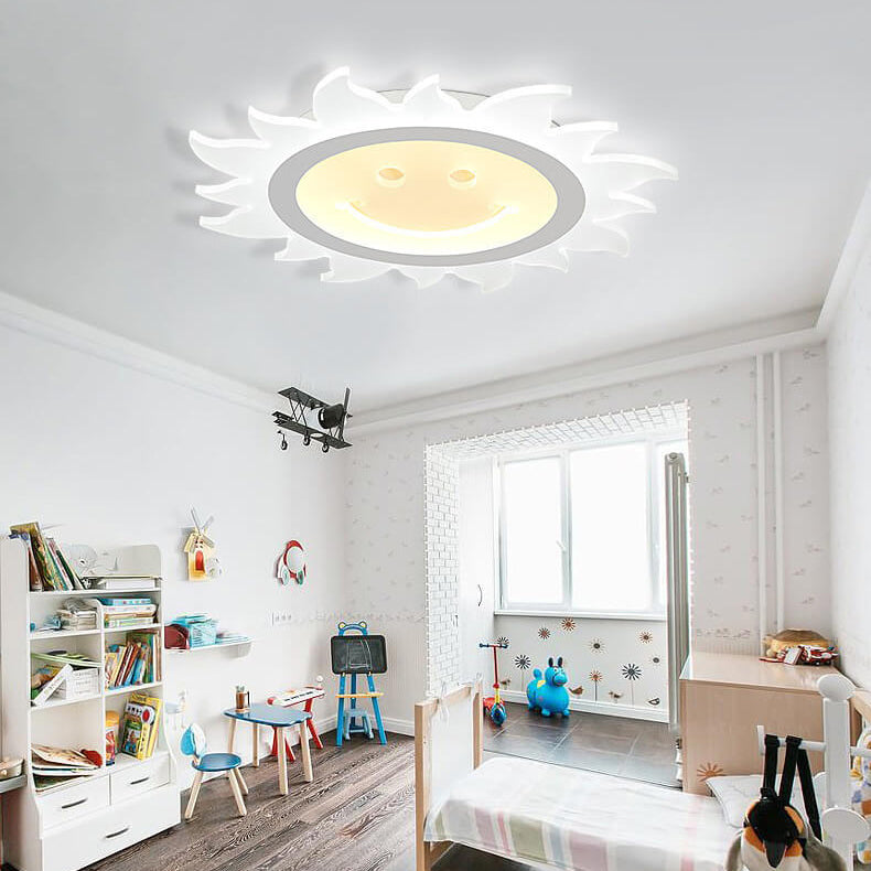 Frendorf | SunnyGlow Smiley LED Deckenleuchte | Cartoon Design | Warm- & Weißlicht | Dimmbar | Kinderzimmer