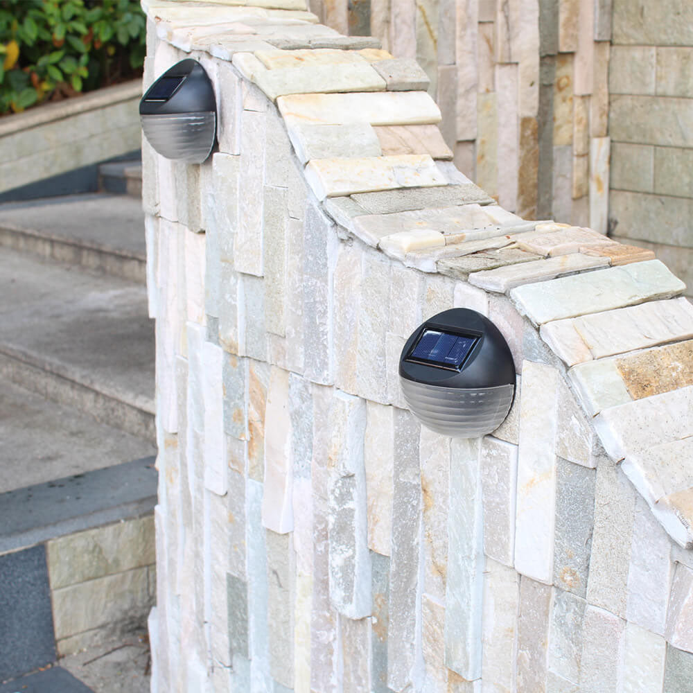 Frendorf | SolarArc LED Wandleuchte | Halbkreisdesign | Solarbetrieben | Außenlampe für Garten & Zaun | 6 LEDs