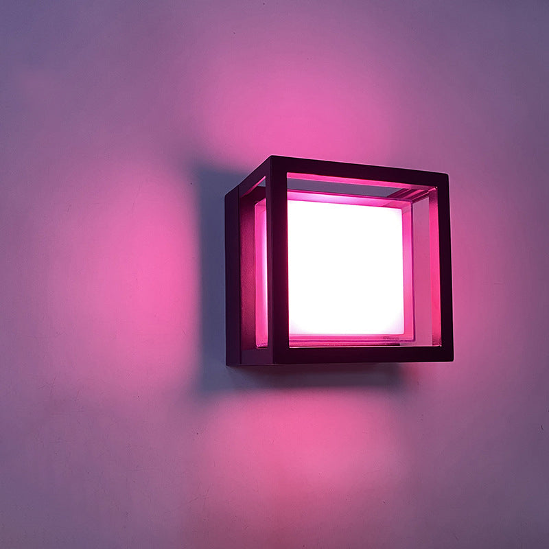 Frendorf | LumenSquare Waterproof LED Außenwandleuchte | Zeitloses Aluminium-Acryl Design | Garten- und Terrassenbeleuchtung