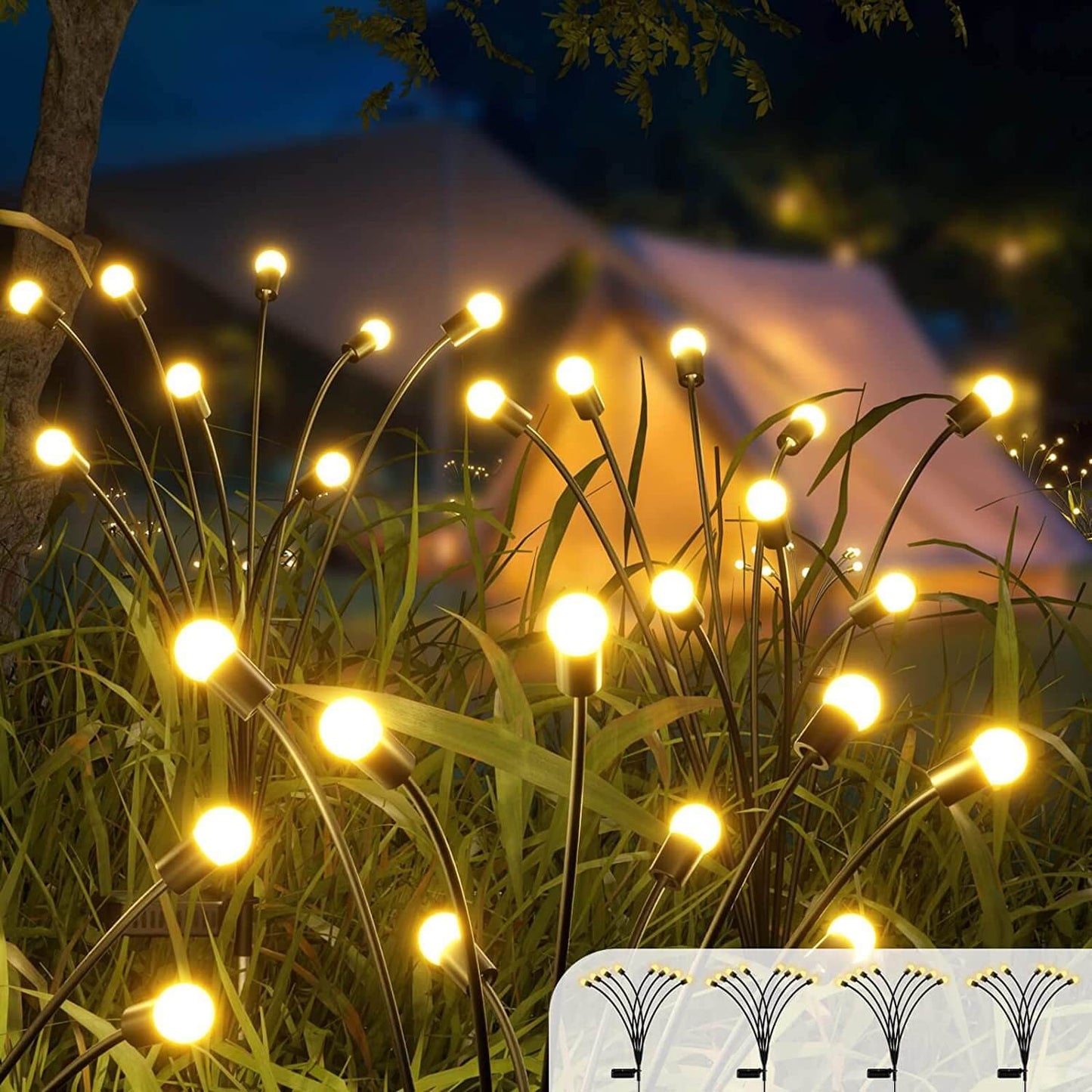 Frendorf | GlowGarden Firefly Solar LED Außenleuchte | Wasserdichte Rasenbeleuchtung | Dekorative Solar Lampe