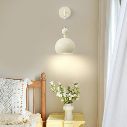 Zeitgenössische skandinavische runde Kürbis Eisen Glas 1-Licht Wandleuchte Lampe für Schlafzimmer