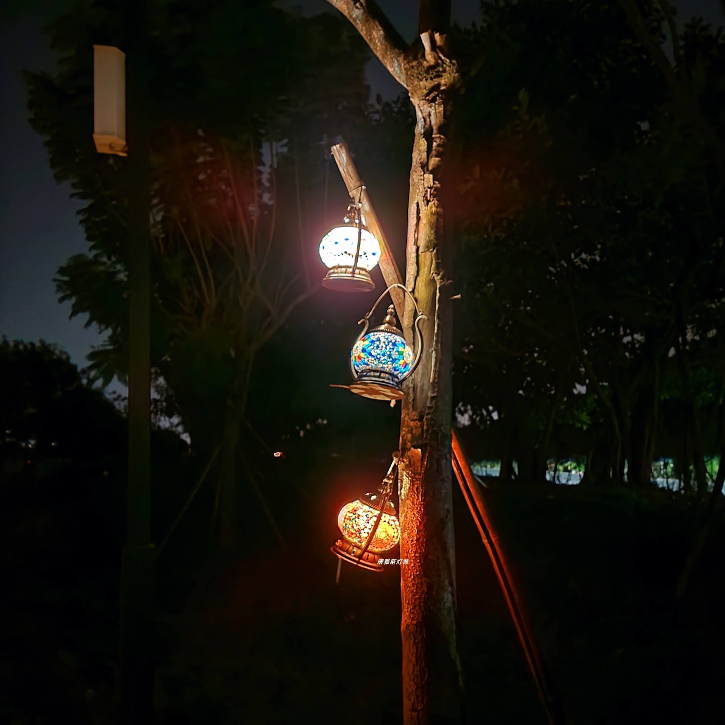 Marokkanische Buntglas runde Pot USB wiederaufladbare LED tragbare Tischlampe