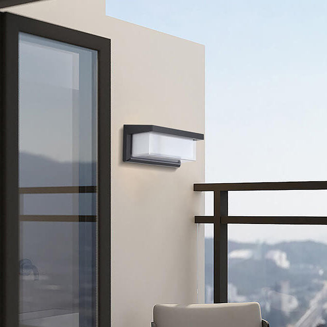 Modern Minimalist Solar Rechteck PC LED Außen Wandleuchte Lampe Für Außenpatio