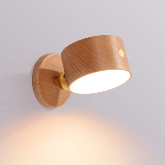 Einfache Holz USB wiederaufladbare Touch-Magnet LED Nachtlicht Wand Sconce Lampe