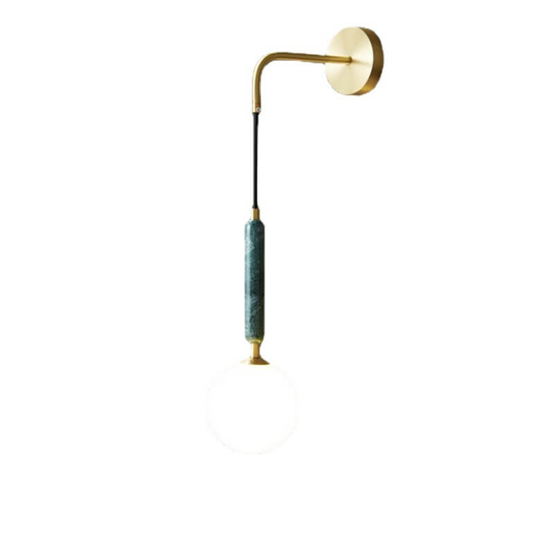 Frendorf | Marbelis Sphere LED Wandleuchte | Moderner Luxus | Marmor-Arm & Kugelschirm | Dekorative Beleuchtung