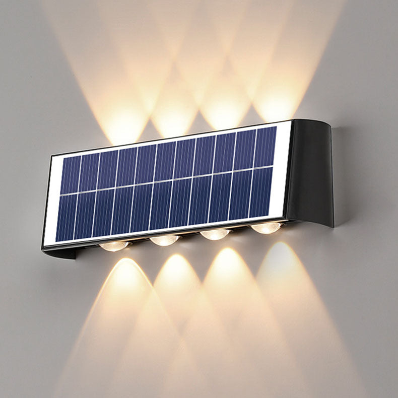Moderne Einfachheit Solar Wasserdicht Rechteckige ABS PMMA LED Wandleuchte Lampe Für Außenpatio