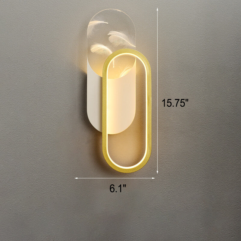 Leichte Luxuriöse Feder Effekt Acryl Geometrische LED Wand Sconce Lampe