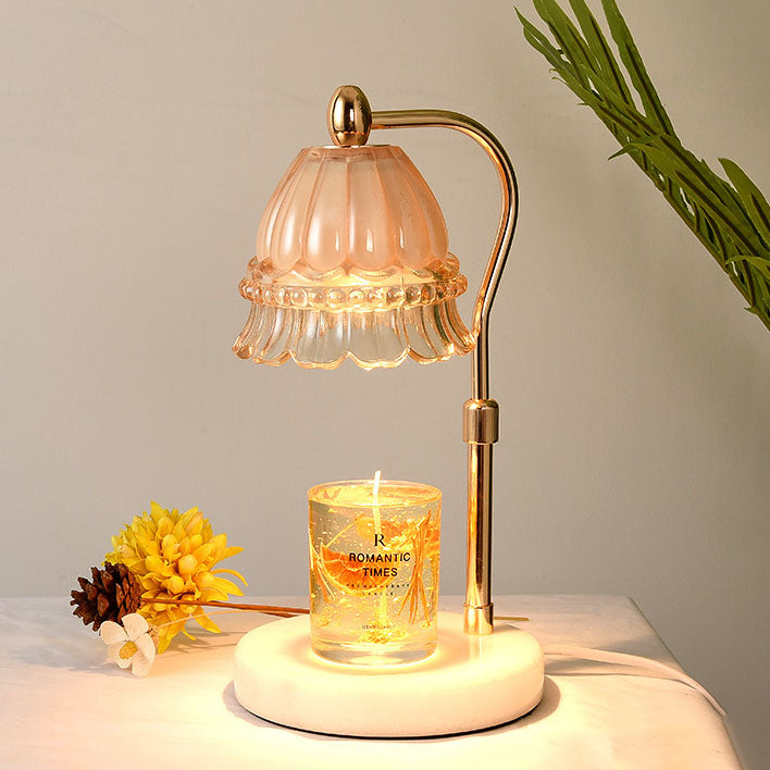 Europäische Orchidee Glas Marmor Hebbare 1-Licht Schmelzende Wax Tischlampe