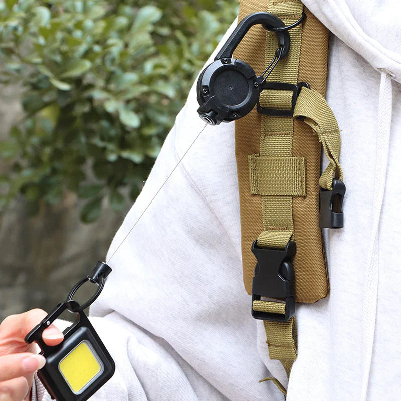 Frendorf | Outdoor Automatische Rückziehbare Drahtseil Luya Diebstahlschutz Taktische Schlüsselanhänger