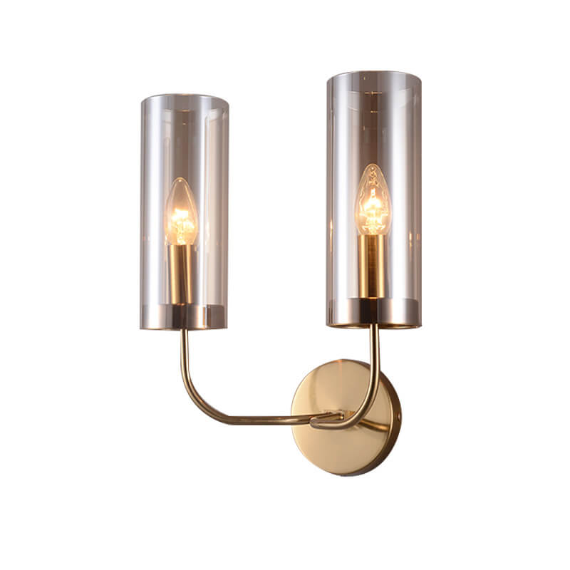 Frendorf | AstraGlas | Glas-Eisen Wandleuchte | 1- oder 2-flammig | Cognac & Hellblau