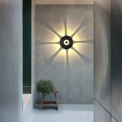 Frendorf | LumaNest LED Wandleuchte im skandinavischen Stil | Aluminium Rundschirm | Wetterfest für Außenbereich & Terrasse