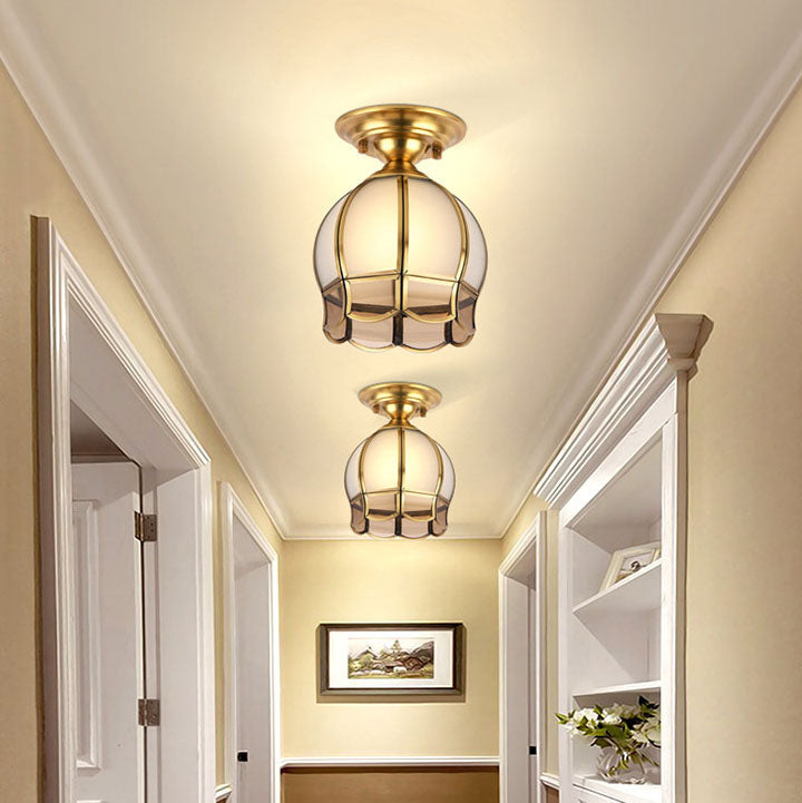 Frendorf | BrassCone Lux LED Deckenleuchte | Europäisches Design | Glas & Messing | Zeitloser Stil