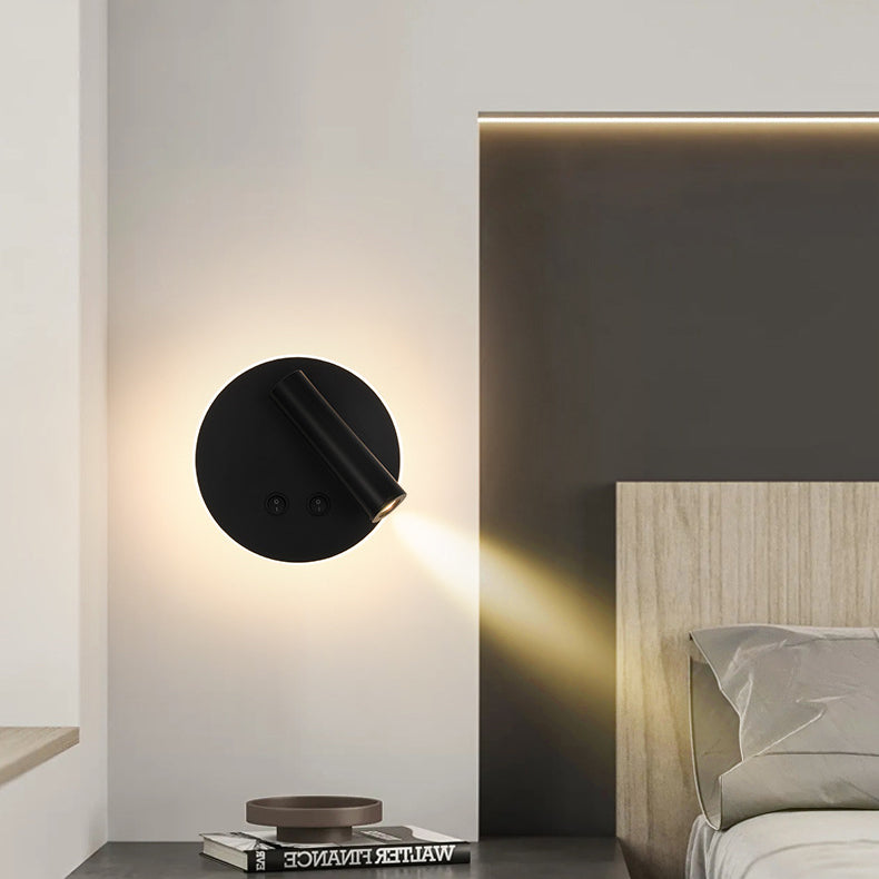 Moderne Minimalistische Rechteckige Runde Eisen Aluminium LED Wandlampe Für Schlafzimmer