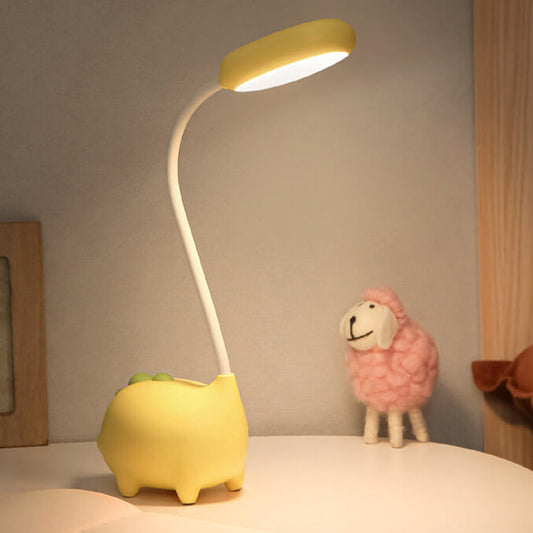 Wiederaufladbare LED-Schreibtischlampe mit Cartoon-Dinosaurier-Augenpflege