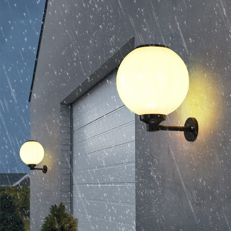 Moderne Outdoor Solar Runde Ball Wasserdichte LED Wandleuchte lampe