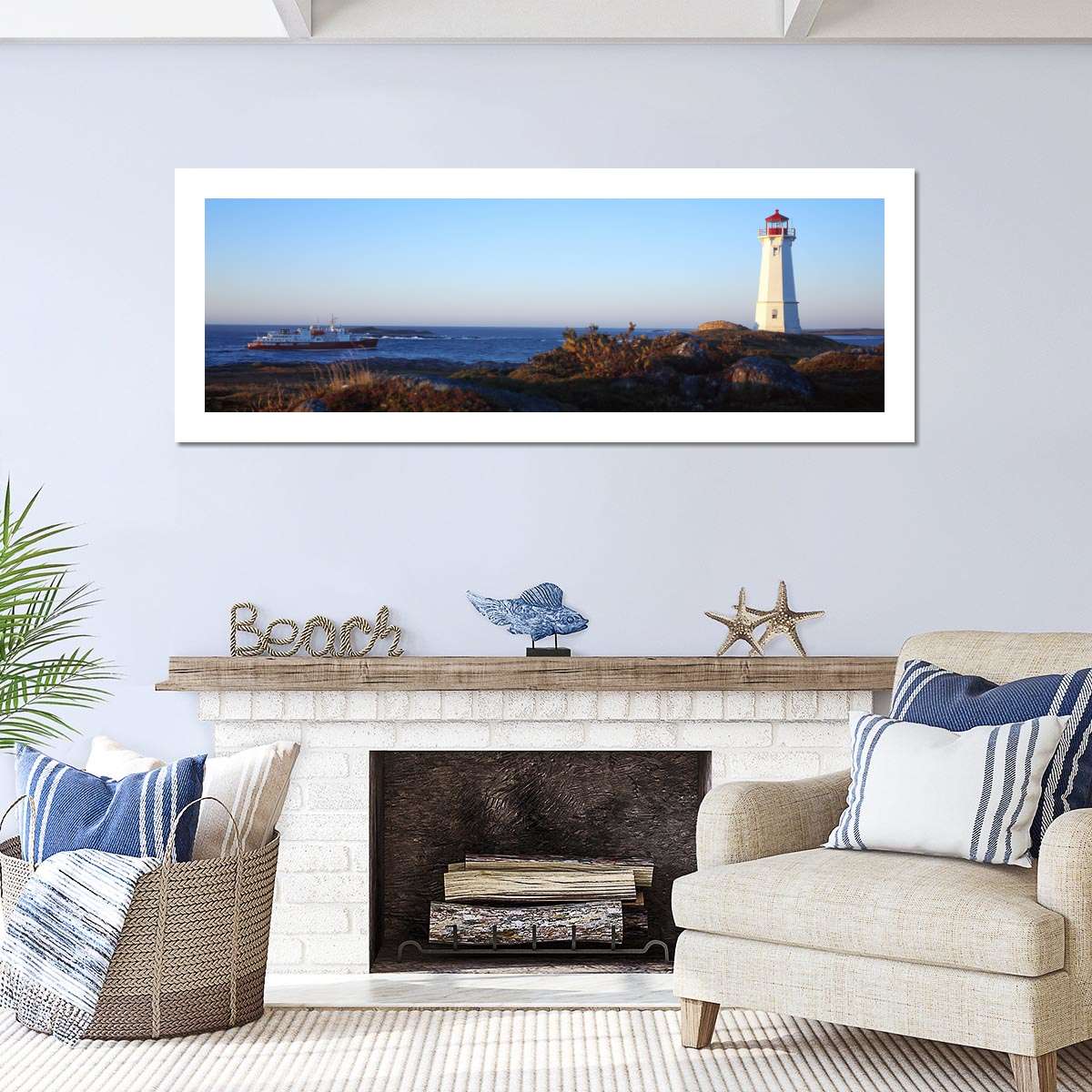 Frendorf | Louisbourg Leuchtturm An Der Küste Wandkunst