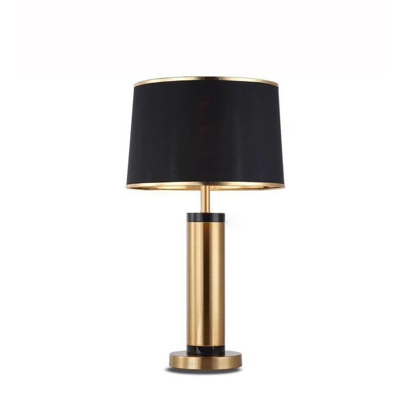 Moderne Übergangs-Zylinder-Eisen-Stoff 1-Lampe Tischlampe für das Wohnzimmer