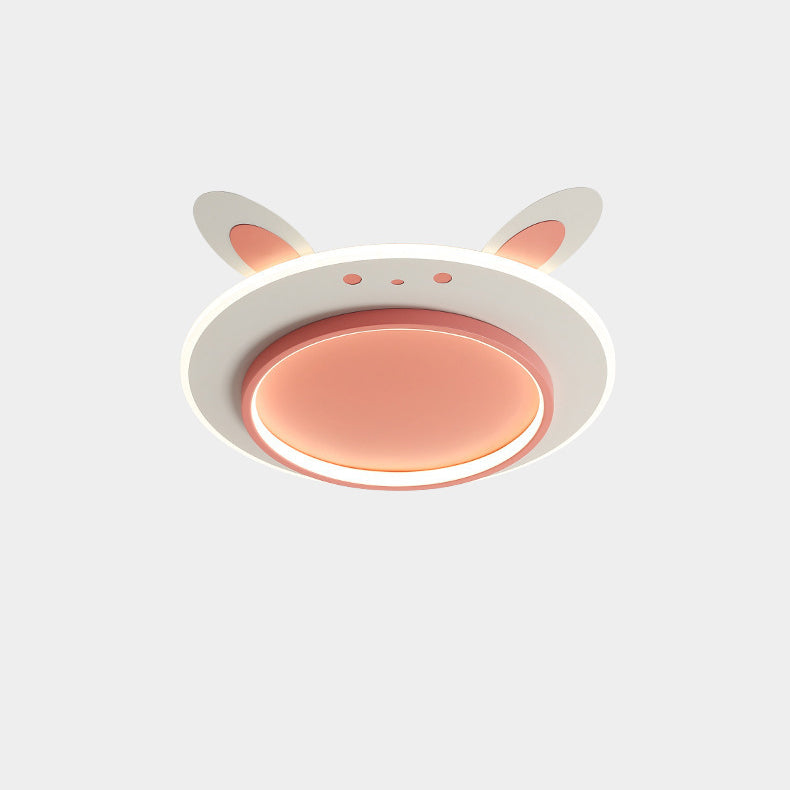 Moderne Einfachheit Kinder Eisen Acryl Kaninchen Runde LED Deckenleuchte Für Schlafzimmer