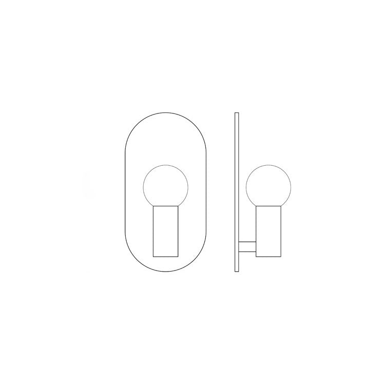 Frendorf | Brassova Wandleuchte | Nordic Design | Messing Oval Ball | 1-flammige Beleuchtung für Schlafzimmer