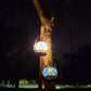 Marokkanische Buntglas runde Pot USB wiederaufladbare LED tragbare Tischlampe
