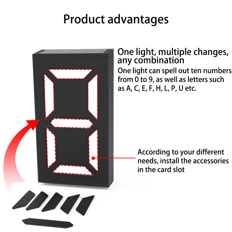 Frendorf | LumenSign Solar LED Wandleuchte | Türschild mit RGB-Beleuchtung | Außenleuchte | Modernes Design