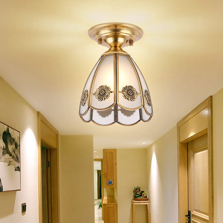 Frendorf | BrassCone Lux LED Deckenleuchte | Europäisches Design | Glas & Messing | Zeitloser Stil
