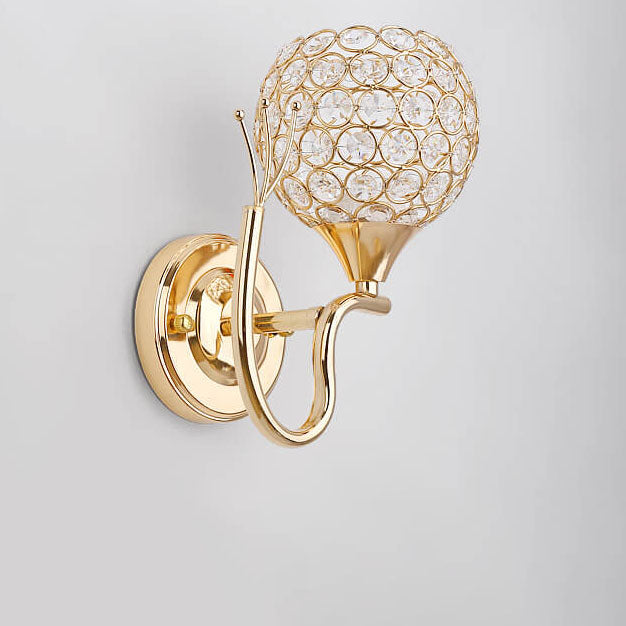 Zeitgenössische kreative Kristallkugel 1- Licht Wandlampe für das Wohnzimmer