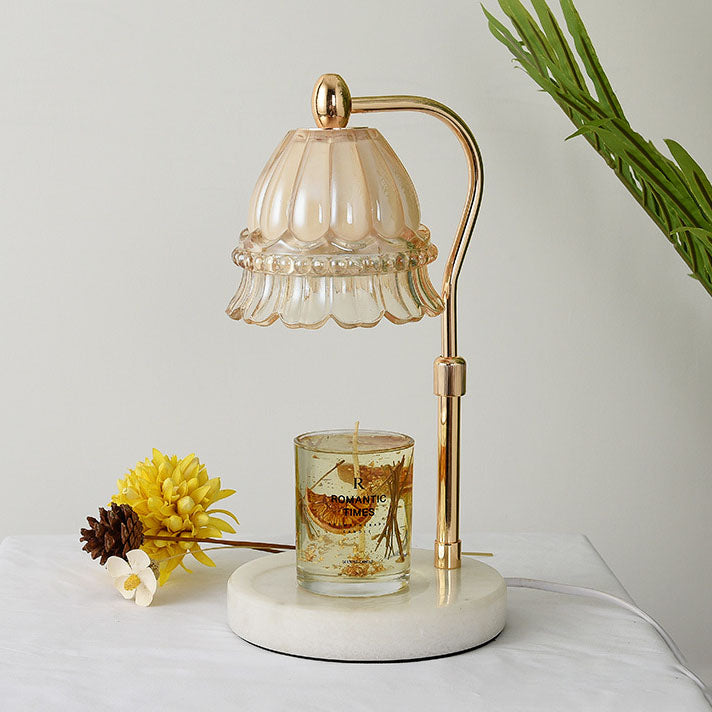 Europäische Orchidee Glas Marmor Hebbare 1-Licht Schmelzende Wax Tischlampe