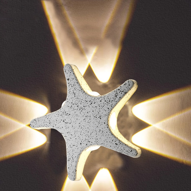 Zeitgenössische Einfachheit Aluminium Seestern Design LED wasserdichte Wandlaterne Lampe für Außenterrasse