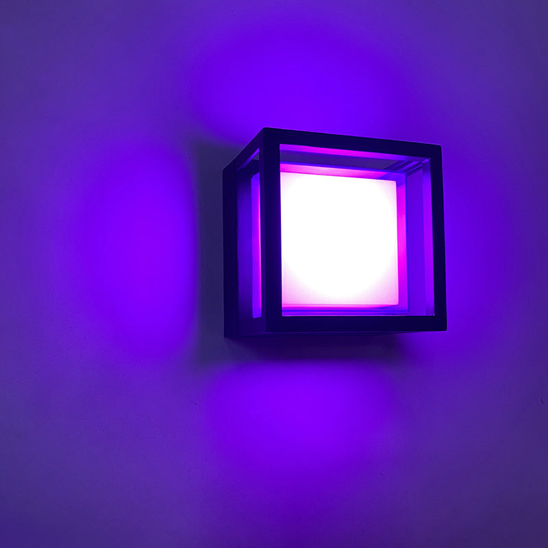Frendorf | LumenSquare Waterproof LED Außenwandleuchte | Zeitloses Aluminium-Acryl Design | Garten- und Terrassenbeleuchtung