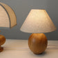 Frendorf | ZenSphere Japanische Vintage Tischlampe | Massivholz & Stoffschirm | Wabi-Sabi Design | 1-flammig | Deko für Zuhause