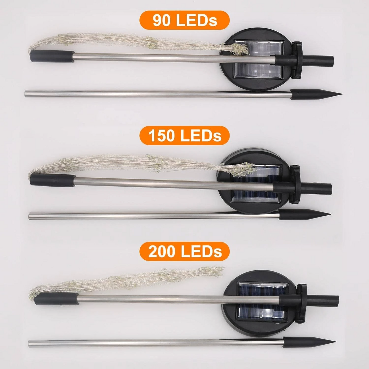 4 Stück Solar Feuerwerk Gartenlampen - Wetterfeste LED Dekorationsbeleuchtung, Solarenergie für Garten und Patio